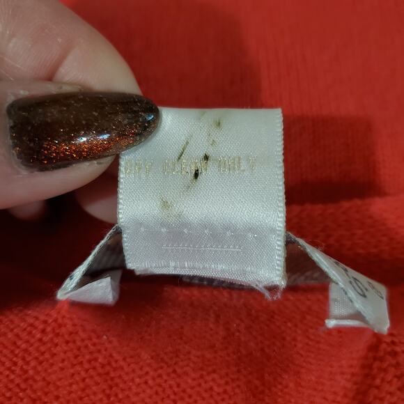 Vtg Precious Fibers Womens V-Neck Cashmere Sweater Size M Pink Relaxed Classic - Picture 7 of 9